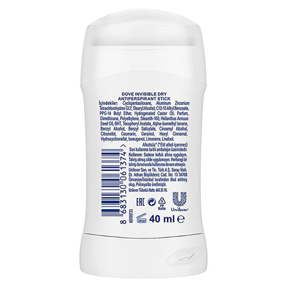 Dove Invisible Dry Antiperspirant Deodorant Stick for Women - 48 Hour Protection, Stain-Free, Moisturizing - antiperspirant deodorant stick for women