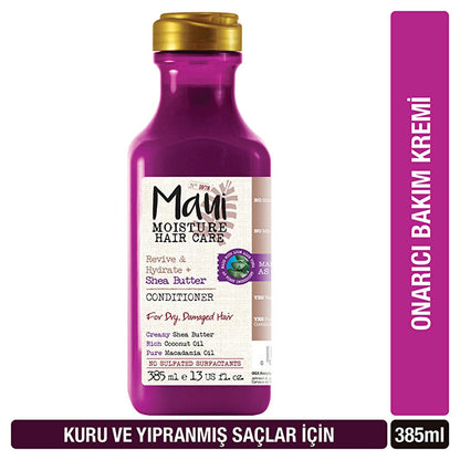 Maui Shea Butter Hair Conditioner - Revitalize Dry Damaged Hair - Vegan Sulfate-Free Aloe Vera Hair Repair & Moisturizing Conditioner