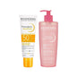 Bioderma Skincare Set - Sensibio Cleansing Gel 500ml & Photoderm Aquafluid Sun Cream 40ml for Sensitive Skin