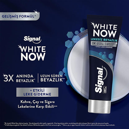 Signal White Now Whitening Toothpaste - Instant 3x Whitening, Stain Removal - 2.54 fl oz