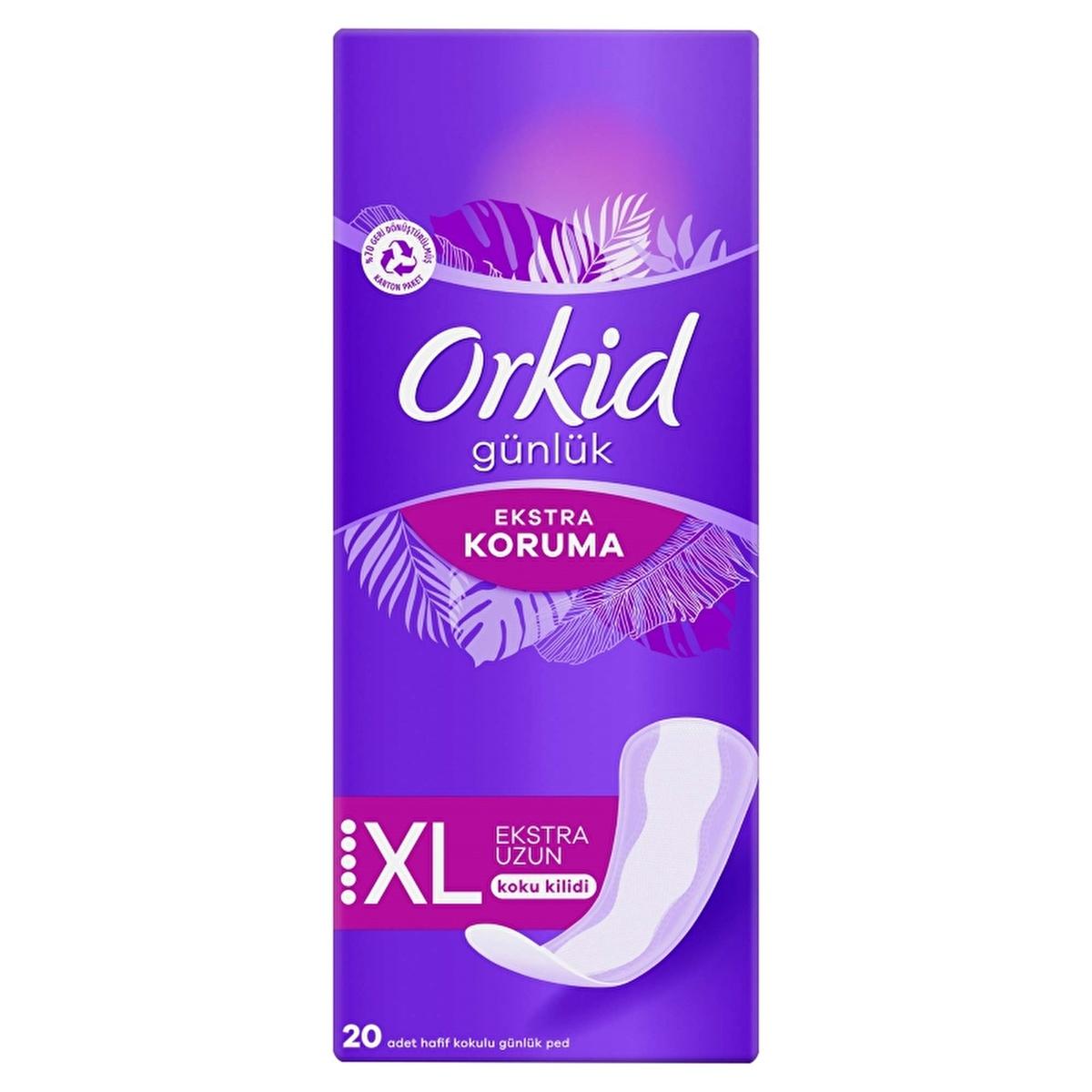 Orkid Extra Protection Extra Long Daily Panty Liners - 20 Count - Ultimate Odor Control, Absorbent, Breathable Feminine Hygiene Pads