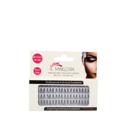 Maklora Natural 80-Piece Individual Lashes Medium - Individual False Lashes for Enhanced Eye Makeup