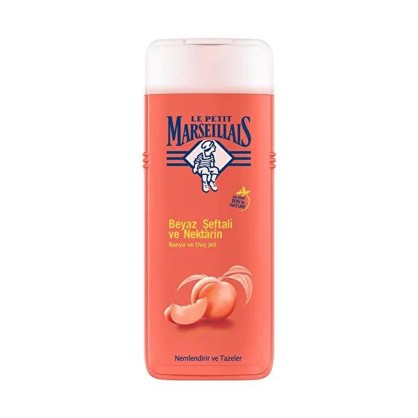 Le Petit Marseillais White Peach & Nectarine Shower Gel - Moisturizing & Gentle Cleansing Body Wash, 13.53 fl oz