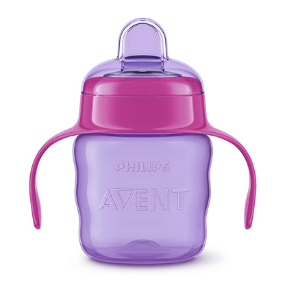 Philips Avent Sippy Cup for Baby Girls 6+ Months - Leak Proof Training Cup, 7 oz - Easy Grip, BPA Free