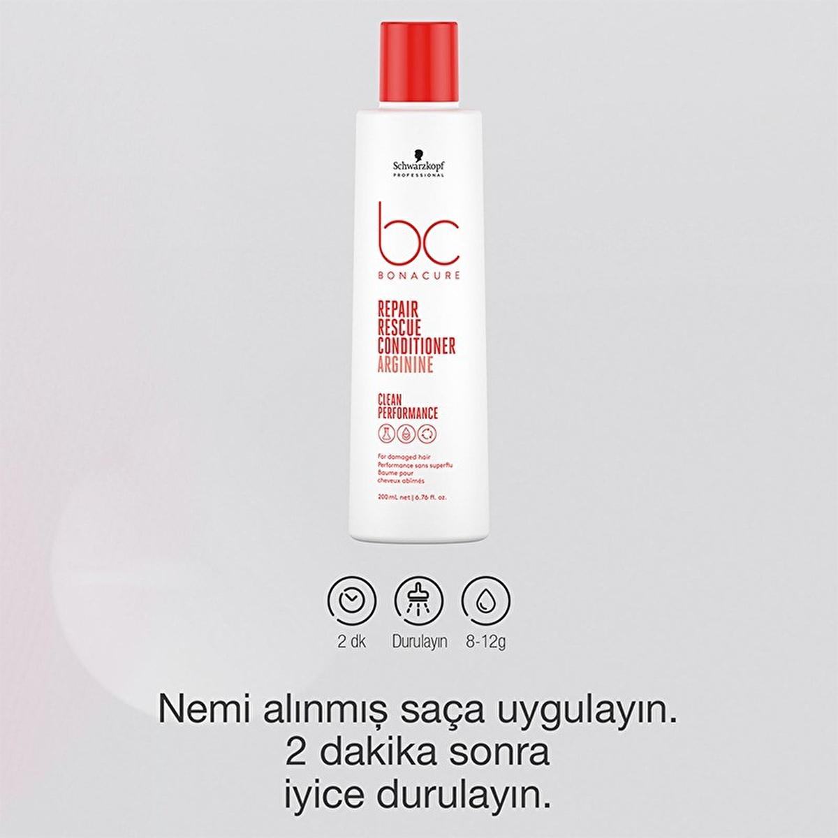 Bonacure Clean Emergency Rescue Hair Conditioner - Silicone-free Vegan Hair Repair Cream for Damaged Hair