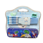 ZHI HUI CUO Juego con Cartuchera Metálica Azul Dino (12 Piezas)
