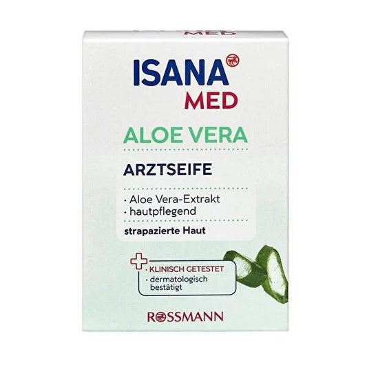 Isana Sensitive Skin Solid Soap with Aloe Vera - Gentle Cleansing, Dermatologically Approved, Recyclable Packaging