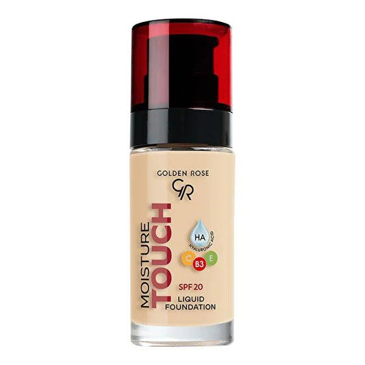 Golden Rose Moisture Touch Liquid Foundation SPF20 - Vegan, Hydrating, and Protective Coverage
