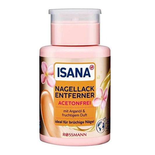 Isana Acetone-Free Nail Polish Remover with Biotin & Apricot Oil - Gentle, Nourishing, and Strengthening Formula