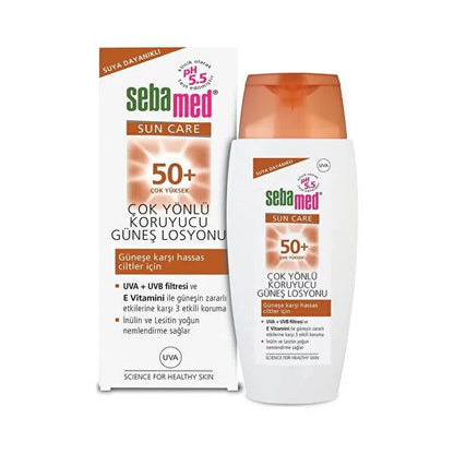Sebamed Sun Lotion SPF 50+ - High UVA/UVB Protection, Non-Greasy, Alcohol & Paraben Free Sunscreen for Sensitive Skin