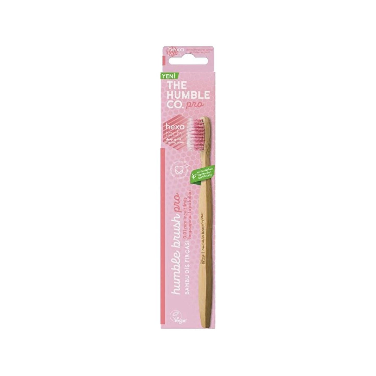 The Humble Co Pro Hexatech Adult Manual Toothbrush Soft Purple - Gentle Cleaning for Sensitive Teeth & Gums