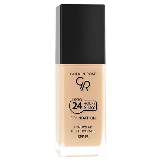 Golden Rose 24 Hours Stay Foundation Makeup - Long-Lasting, High Coverage, SPF 15