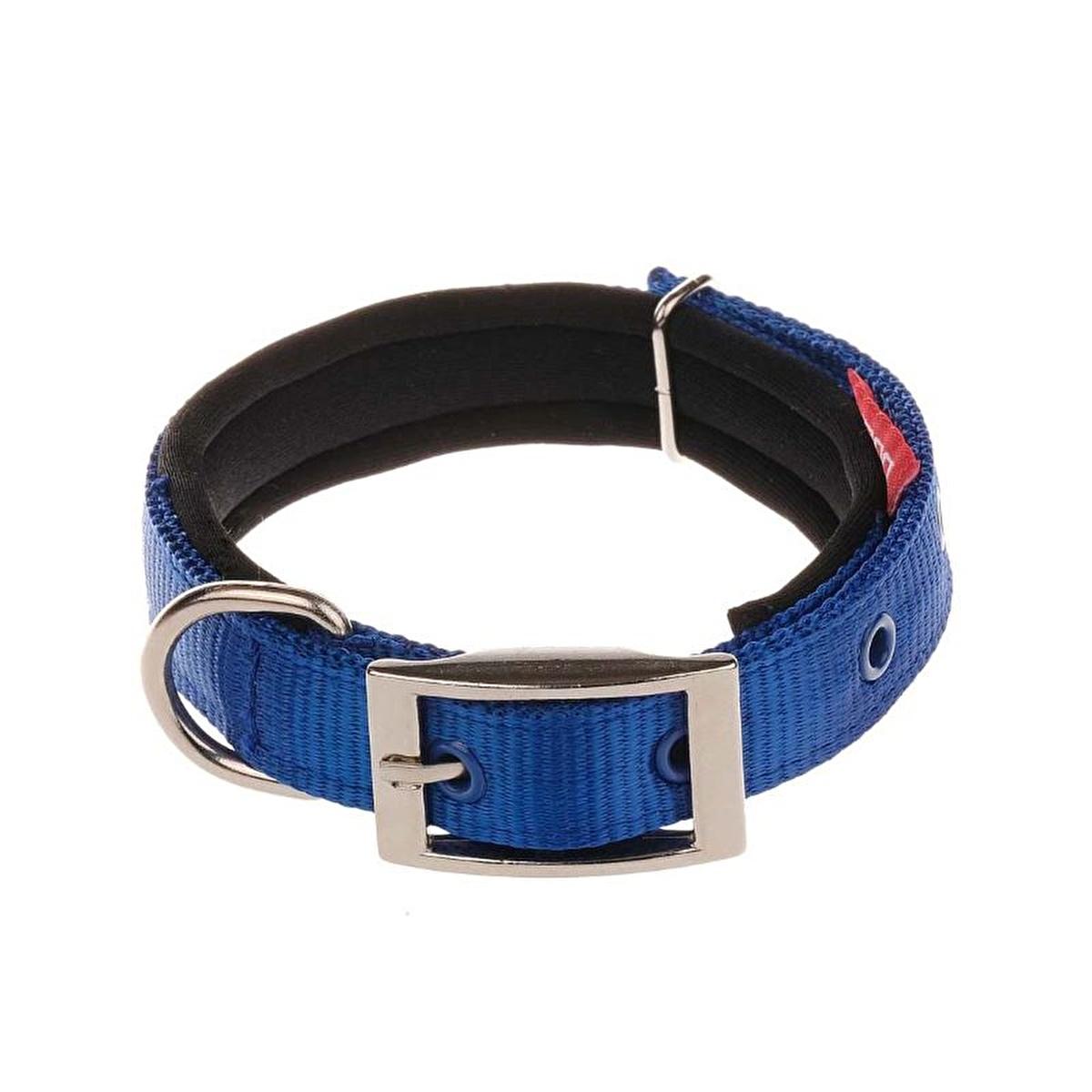 Doca Dokuma Soft Fabric Blue Adjustable Pet Collar for Dogs - 65 cm