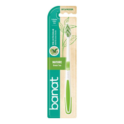 Banat Green Tea Medium Toothbrush for Fresh Breath