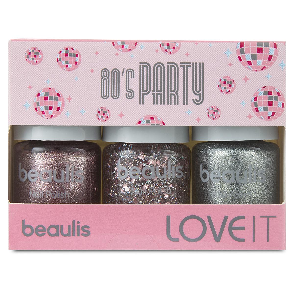 Beaulis 80's Party Nail Polish Set: Long Lasting, Glittery, Quick Dry & Chip Resistant - Bright Nostalgic Colors for Manicures & Pedicures