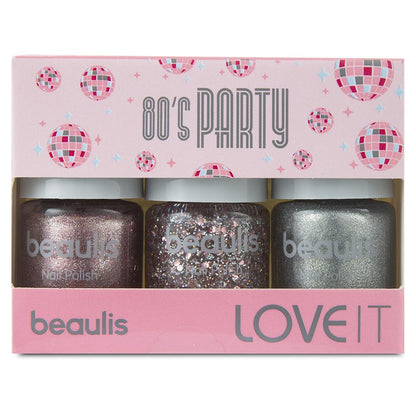 Beaulis 80's Party Nail Polish Set: Long Lasting, Glittery, Quick Dry & Chip Resistant - Bright Nostalgic Colors for Manicures & Pedicures