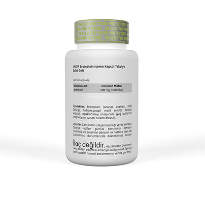 Voop Bromelain Supplement: Natural Digestive Support & Anti-Inflammatory - Pineapple Enzymes, Vegan Capsules, 30 Count