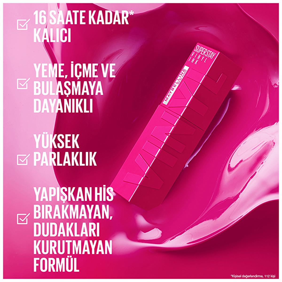 Maybelline New York Super Stay Vinyl Ink Liquid Lipstick - Long-Lasting, Smudge-Proof, High Gloss Finish - 145 Rogue