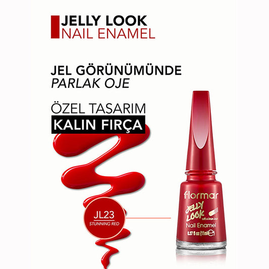 Flormar Jelly Look Nail Polish - High-Pigment, Gel Finish, Long-Lasting Nail Color