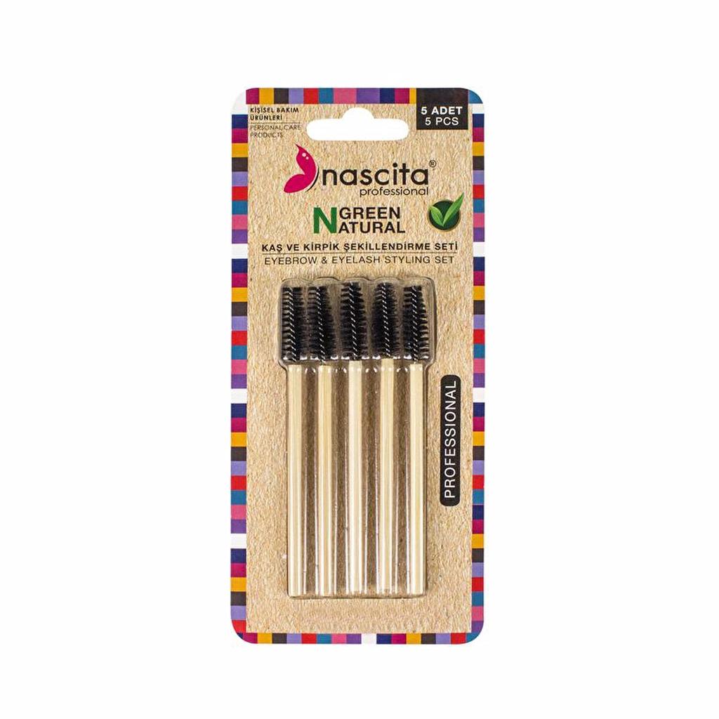 Nascita Bamboo Makeup Brush Set with Eco-Friendly Handles, 5-Piece
