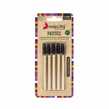 Nascita Bamboo Makeup Brush Set with Eco-Friendly Handles, 5-Piece