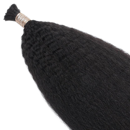 Kinky Straight Bulk 100% Human Braiding Hair