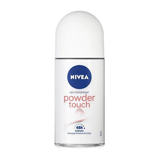 Nivea Women's Roll-On Deodorant Powder Touch - 48 Hour Anti-Perspirant Protection, Alcohol-Free, Dermatologically Tested