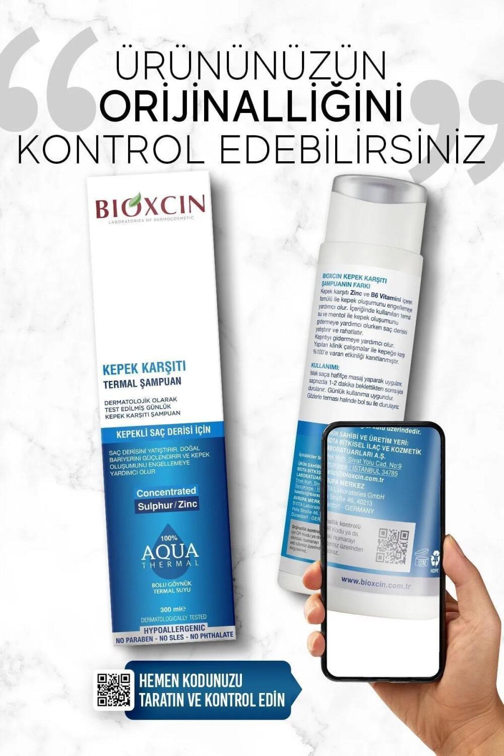 Bioxcin Sulfate-Free Shampoo with Aqua Thermal - Anti-Frizz, Gentle Hair Care, 300ml
