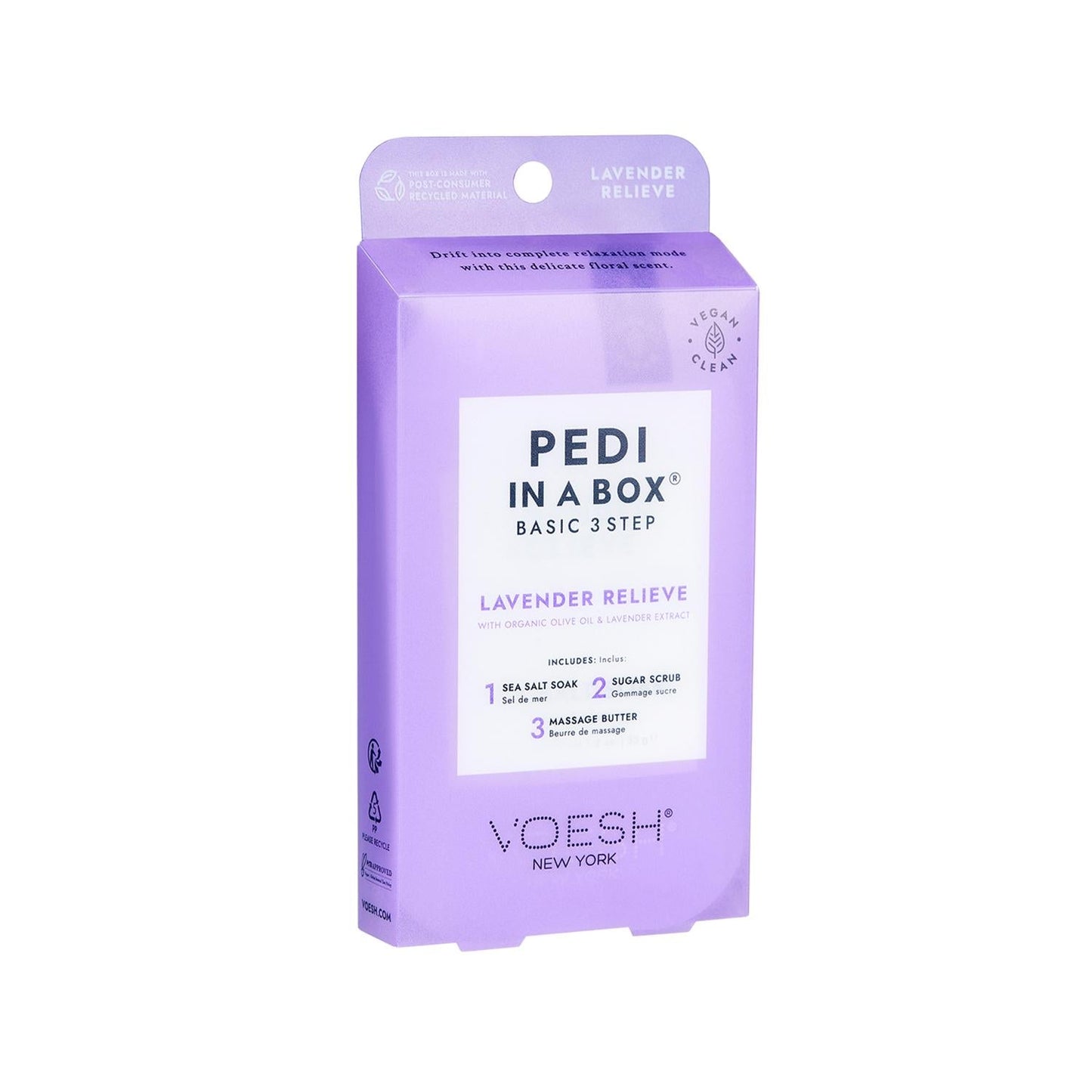 Voesh New York Pedi in a Box 3-Step Lavender Pedicure Set