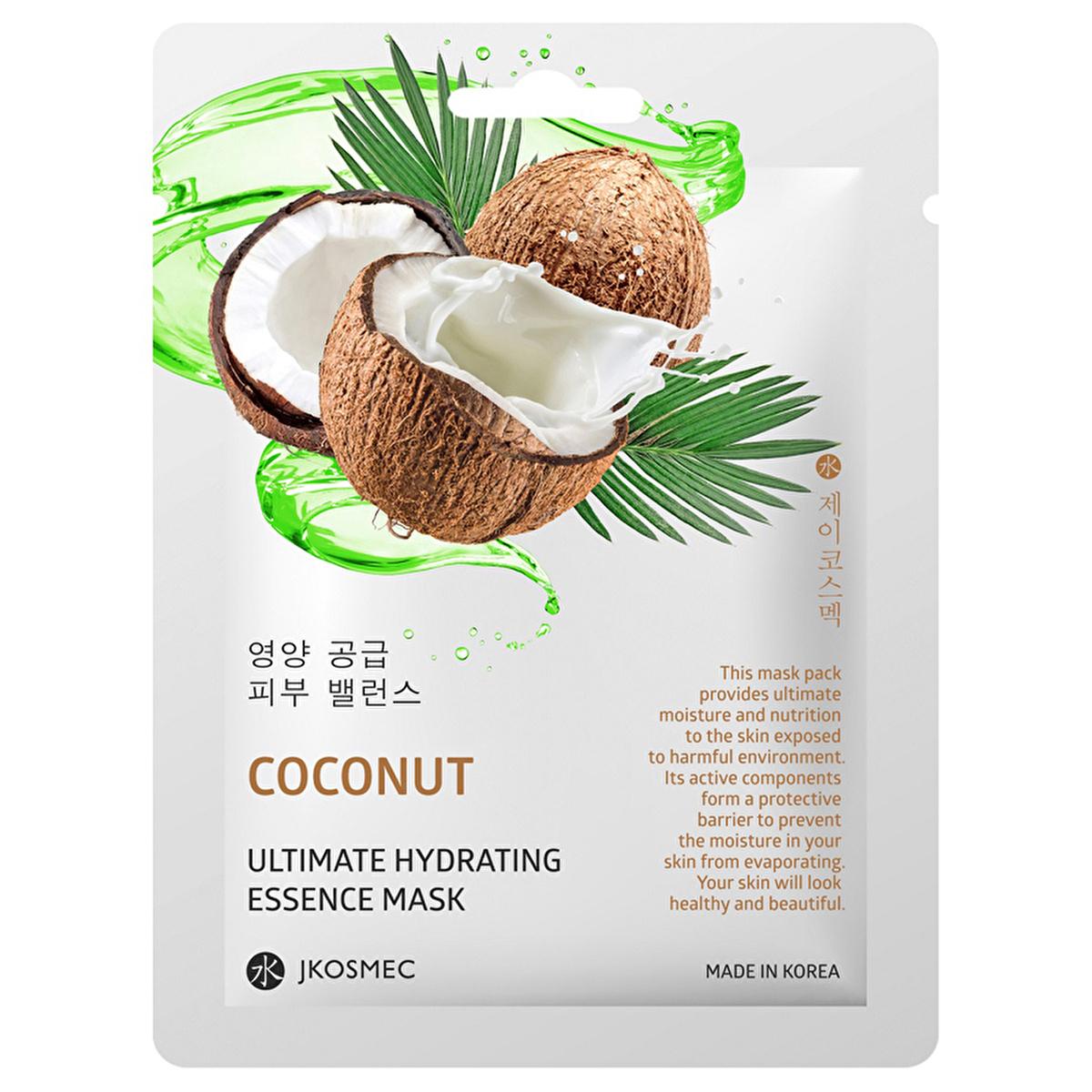 JKosmec Hydrating Coconut Face Mask - 25ml, Natural Skincare for Dry Skin, Moisturizing Coconut Water & Oil