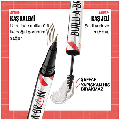Maybelline New York Build a Brow 2-in-1 Eyebrow Pencil & Gel - Long Lasting, Smudge Proof, Precise Application