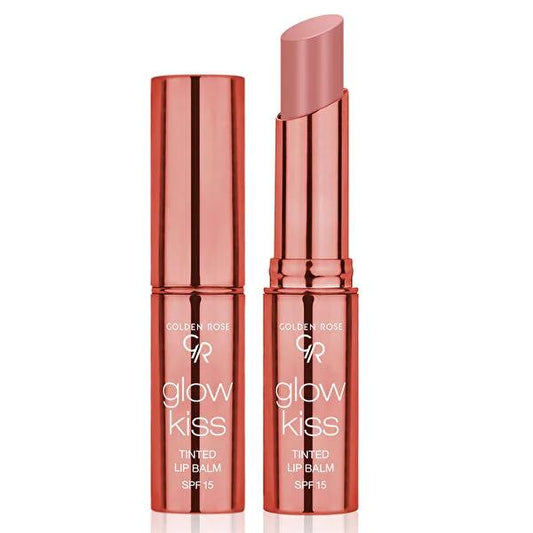 Golden Rose Glow Kiss Tinted Lip Balm - Vegan, SPF15, Nourishing Shea Butter & Hyaluronic Acid - Vanilla Latte