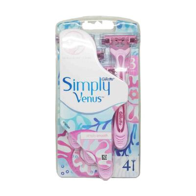 Gillette Venus Simply Disposable Razors for Women - 4-Pack - Smooth Skin, Close Shave, and Easy Hair Removal