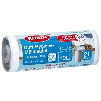 Rubin Ocean Fresh Small Trash Bags 10L - 21 Count