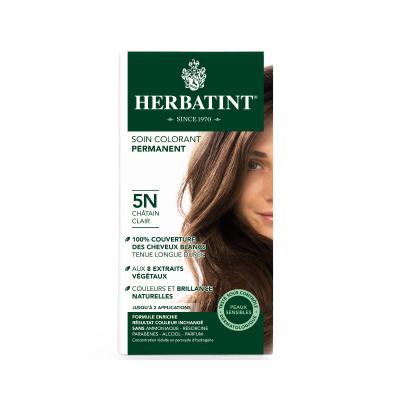 Herbatint Light Chestnut 5N Hair Dye: Natural, Ammonia & Paraben-Free Gray Coverage, Herbal Extracts for Sensitive Scalp