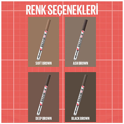 Maybelline New York Build a Brow 2-in-1 Eyebrow Pencil & Gel - Long Lasting, Smudge Proof, Precise Application