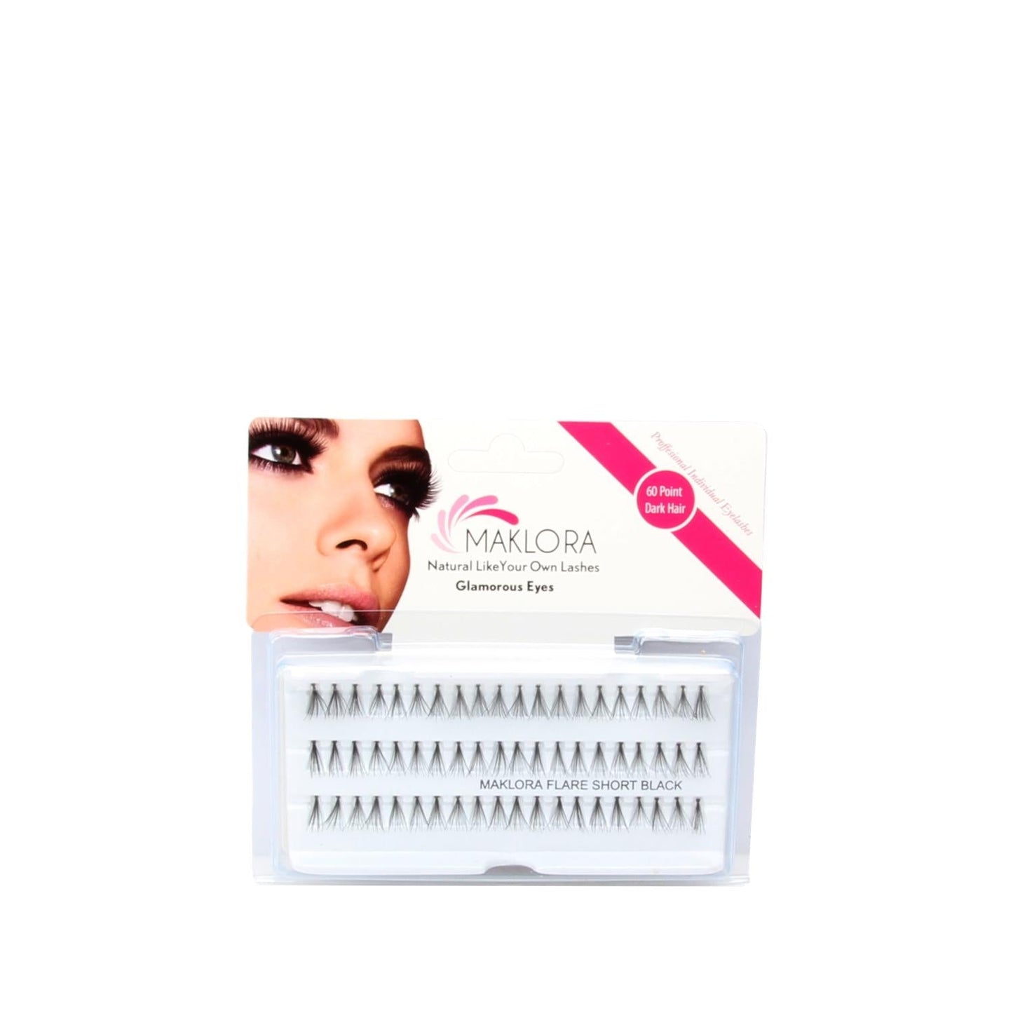 Maklora False Eyelashes - 60 Individual Lashes, 14 Hairs per Lash, Short Length for Natural Look
