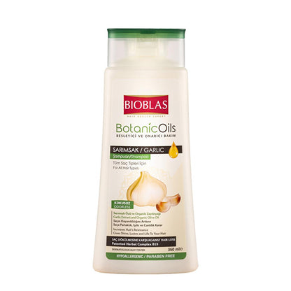 Bioblas Botanic Oils Garlic Shampoo - Nourishing, Paraben-Free, Organic Hair Care for Hair Loss - 12.18 fl oz