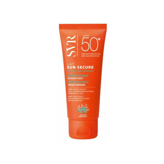 SVR Sun Secure Lait SPF50+ Waterproof Sunscreen Lotion for Sensitive Skin - Non-Comedogenic & Antioxidant-Rich