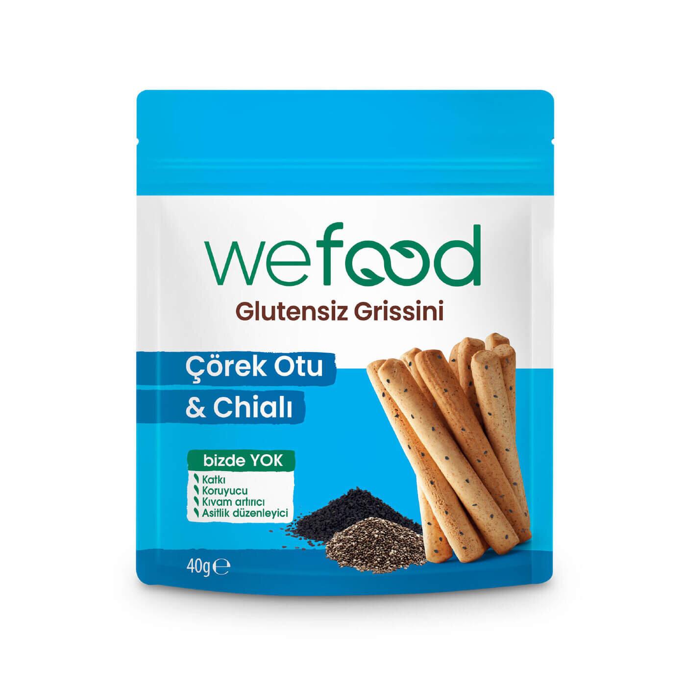 Wefood Gluten-Free Grissini with Black Cumin & Chia 40g