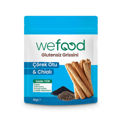 Wefood Gluten-Free Grissini with Black Cumin & Chia 40g