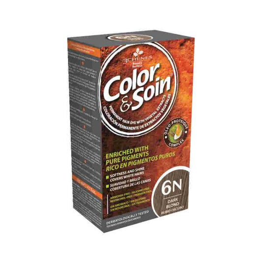 Color&Soin Ammonia-Free Dark Blond Hair Dye - Natural Botanical Ingredients, Paraben & Silicone-Free