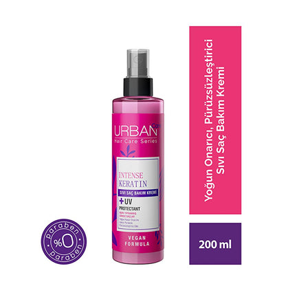Urban Care Intense Keratin Hair Treatment: Repairs Damaged Hair & Adds Shine | Leave-In Conditioner, Paraben-Free, Smoothing Spray