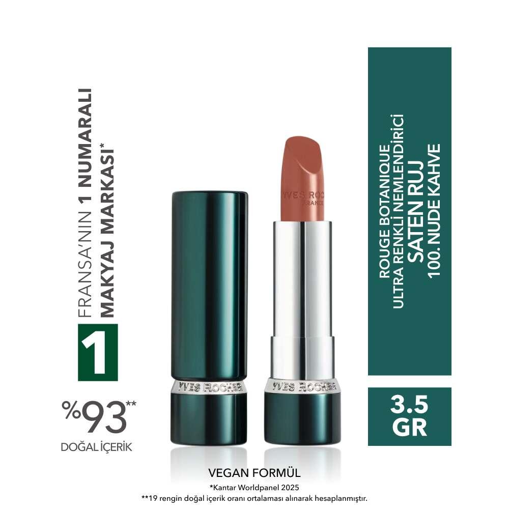Rouge Botanique Ultra Rich Satin Lipstick in 100 Nude Kahve 3.5g