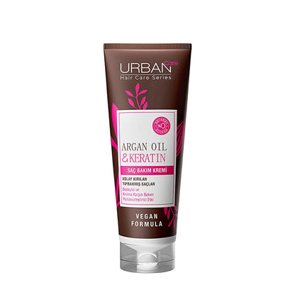 Urban Care Argan Oil & Keratin Hair Care Cream - Nourishing, Breakage Repair, Silicone & Paraben Free - 8.45 fl oz