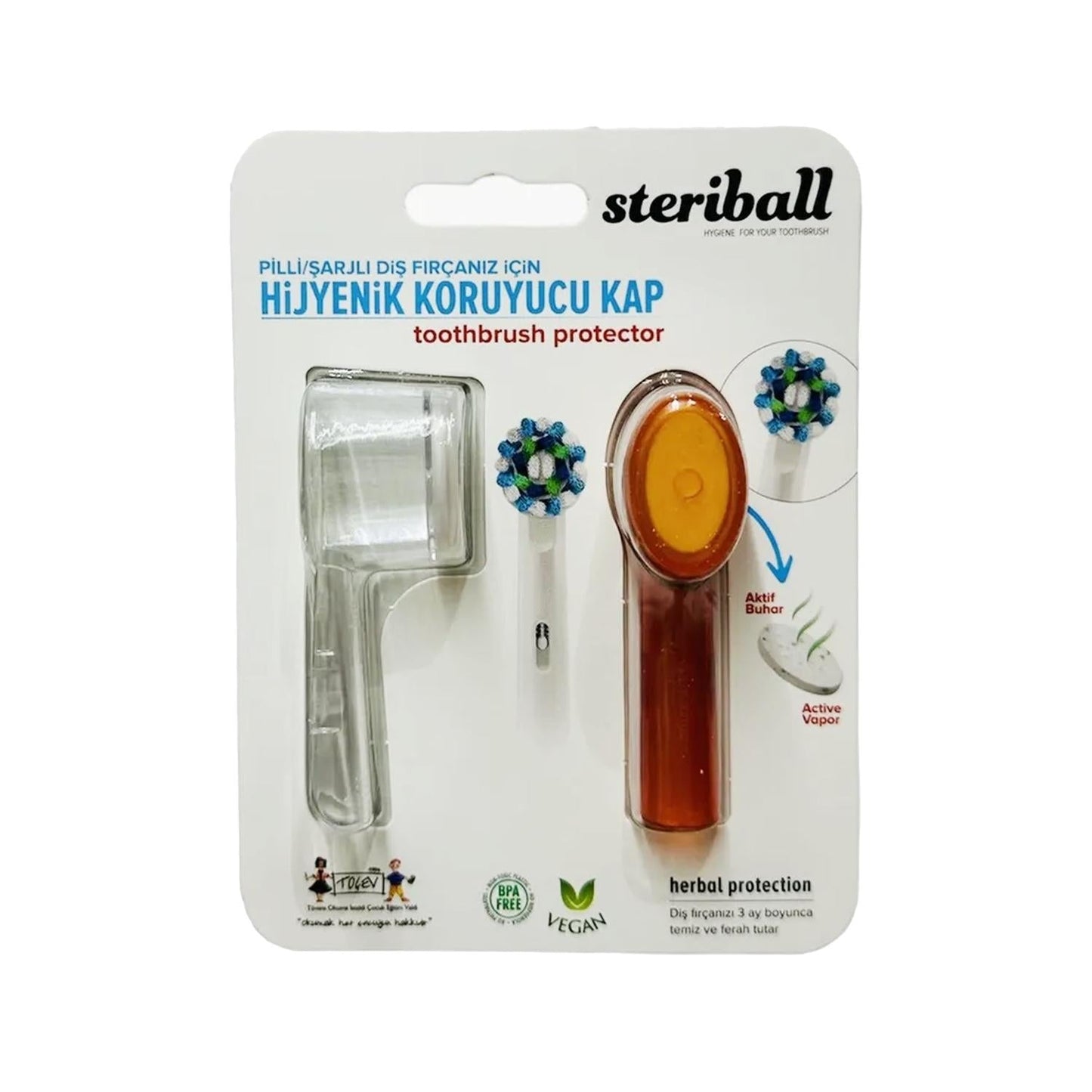 Steriball Hygienic Toothbrush Holder for Electric Toothbrush - Black and Orange