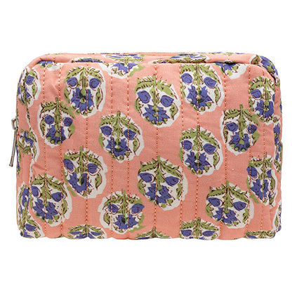 Eklips Quilted Cosmetic Bag: Stylish & Compact Makeup Organizer - Perfect Travel Size.