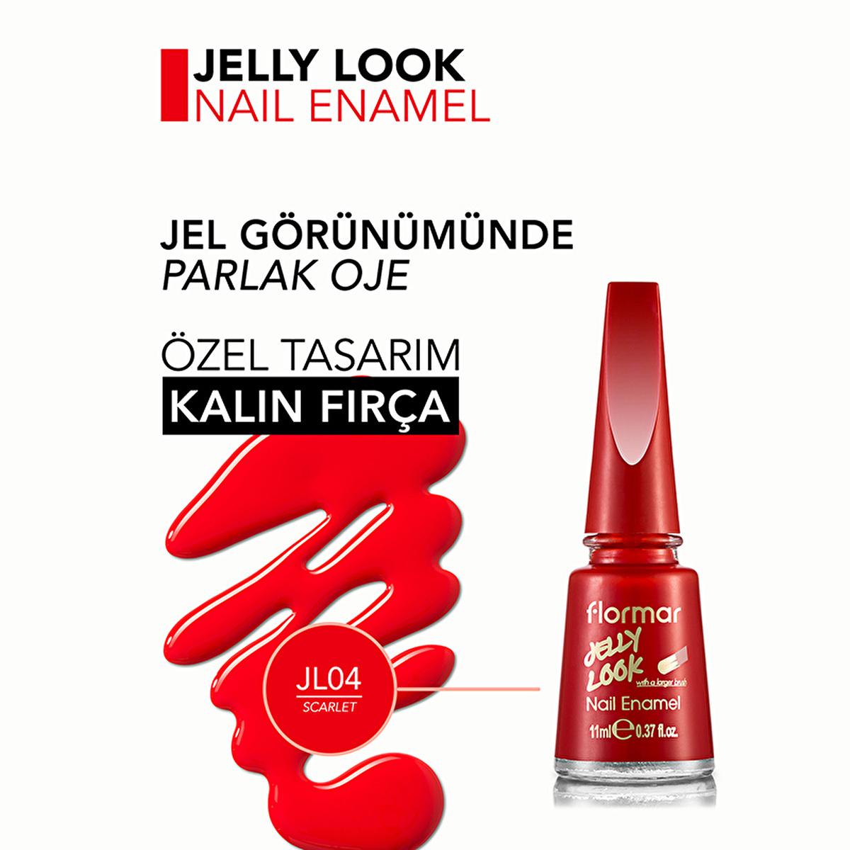 Flormar Scarlet Jelly Nail Polish: High Shine, Gel Effect, Long Lasting, Intense Pigment - Red Jelly Polish
