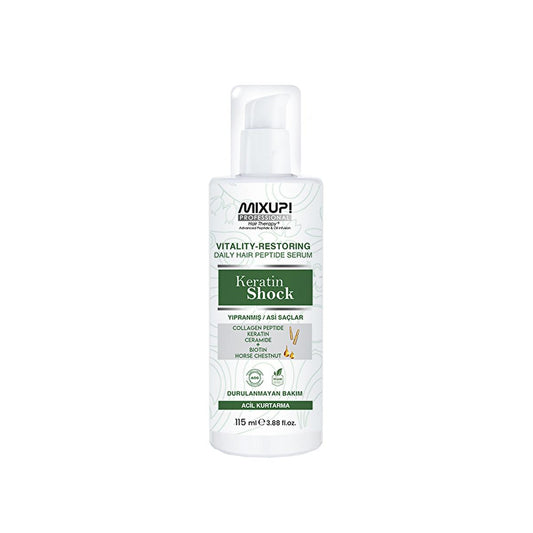 Mixup. Keratin Hair Serum: Repair, Smooth & Shine - Peptide, Collagen, Anti-Frizz Treatment for Damaged Hair, Split End Repair