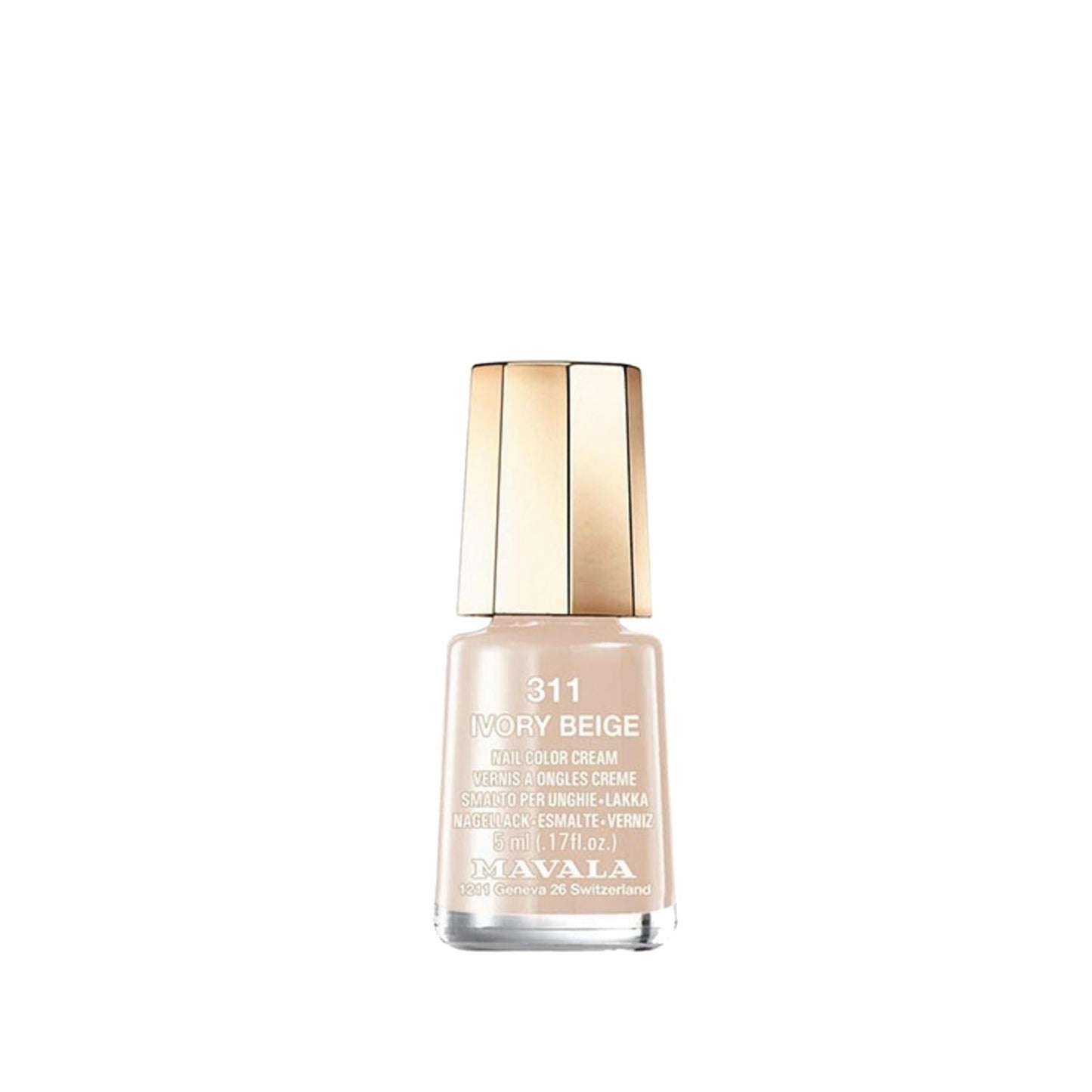 Mavala Mini Color Nail Polish - Ivory Beige 5ml - Portable & Travel-Friendly Cosmetic Nail Care